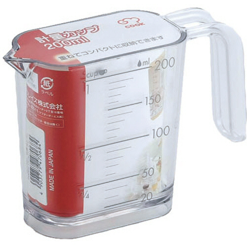 ｼﾞｰ･ｸｯｸ 計量ｶｯﾌﾟ 200ml ｼﾙﾊﾞｰｸﾞﾚｰ 1個画像