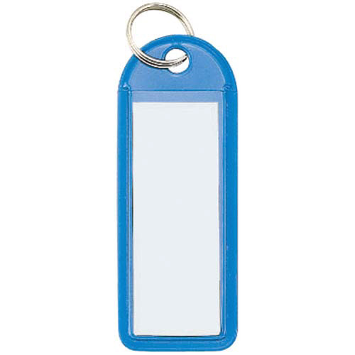 ソフトキーホルダー型名札カード寸４２・１７青×５０画像