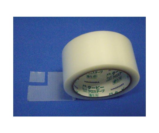 ターピー タテヨコカットテープ（養生用） クリア 50mm×25m 透明なテープが平らに巻かれた状態で、ラベルが見える角度から撮影されている。