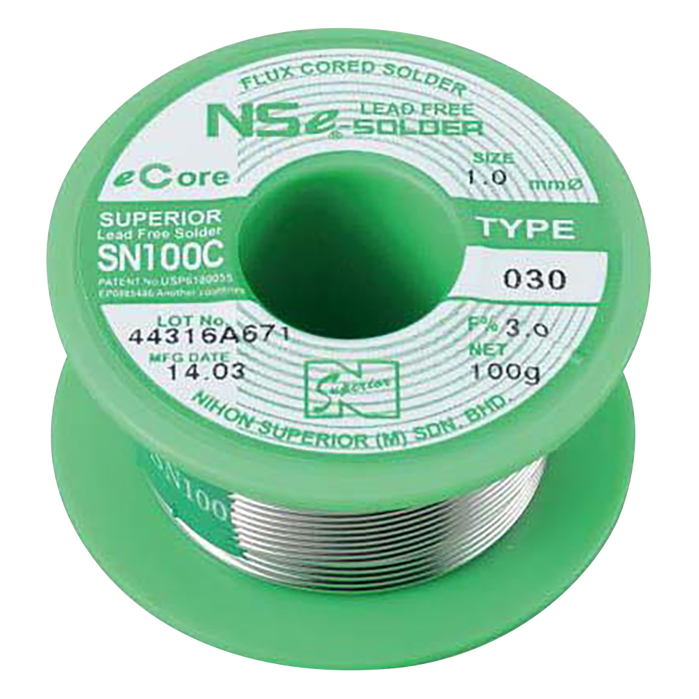 鉛フリーやに入りはんだ　φ1.0mm画像