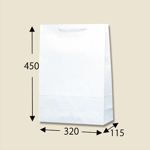 縦長スタンダードサイズ！爽やかな白の手提げ紙袋