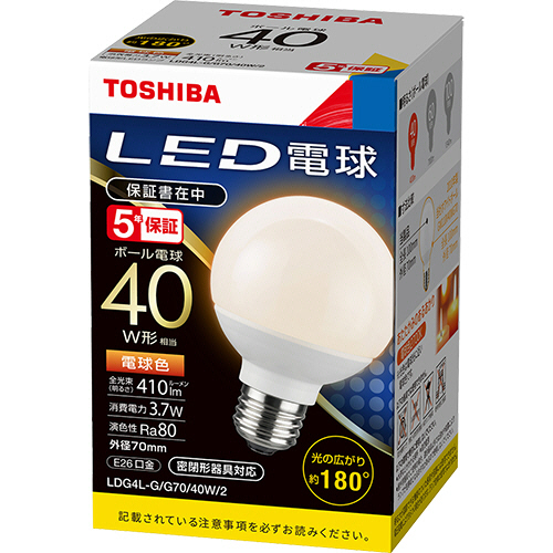 LED電球 ﾎﾞｰﾙ電球形 E26口金 3.7W 電球色 1個画像
