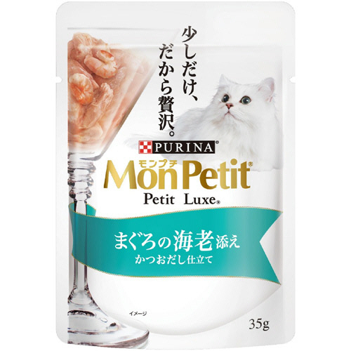 ﾓﾝﾌﾟﾁ ﾌﾟﾁﾘｭｸｽﾊﾟｳﾁ まぐろの海老(えび)添え 35g 1ｾｯﾄ(12ﾊﾟｯｸ)画像