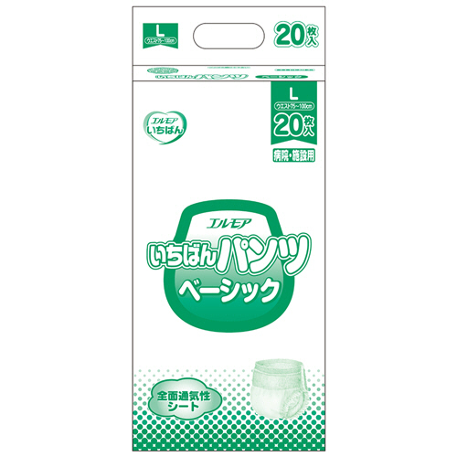 ｴﾙﾓｱ いちばん ﾊﾟﾝﾂ ﾍﾞｰｼｯｸ L 1ｾｯﾄ(120枚:20枚×6ﾊﾟｯｸ)画像