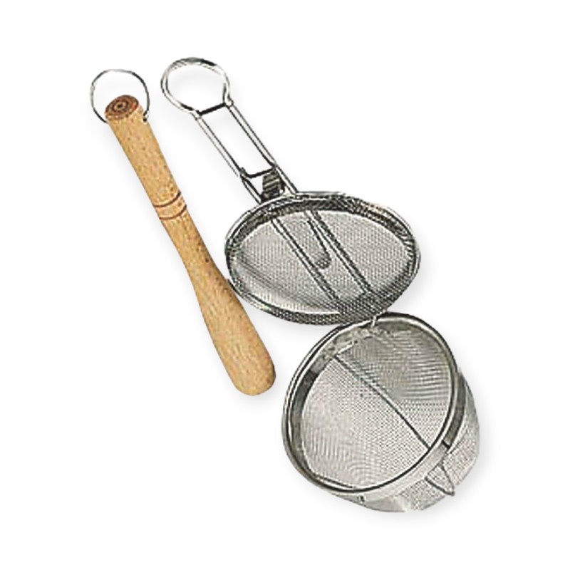 調理用品 共柄みそこし フタ付(18メッシュ)