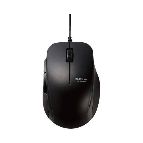 ＢｌｕｅＬＥＤマウス　有線　静音　ブラック画像