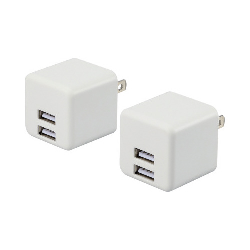 充電器　USB　コンセント　2個セット　ホワイト画像