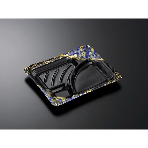 中央化学 弁当容器 CT はずみ K24-20C 巴B-BK 本体画像