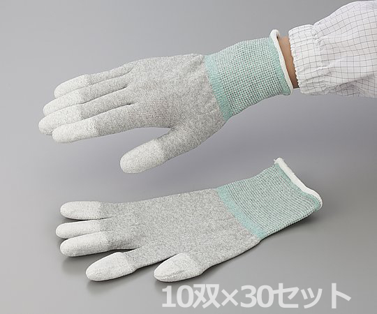 アズピュア　ESD手袋（オーバーロックタイプ）　指先コート　M　10双×30セット画像