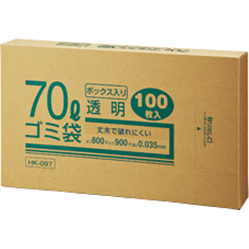 業務用透明 ﾒﾀﾛｾﾝ配合厚手ｺﾞﾐ袋 70L BOXﾀｲﾌﾟ 1箱(100枚)画像