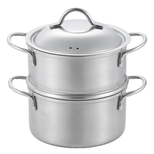 両手鍋 14cm IH対応 2段蒸し器付き ステンレス製 郷技 日本製