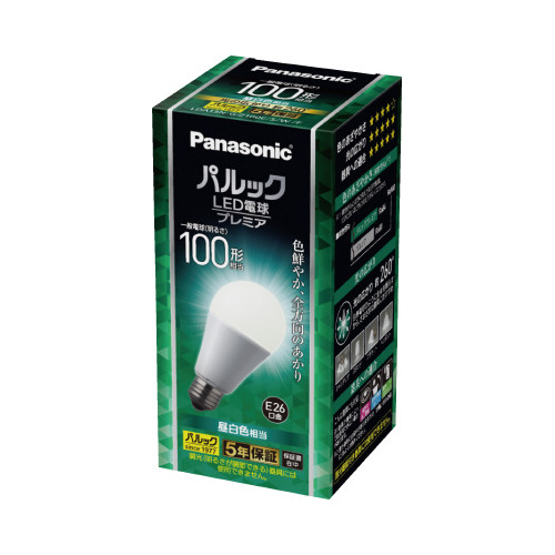 ＬＥＤ電球プレミア　Ｅ２６　１００形　昼白色画像