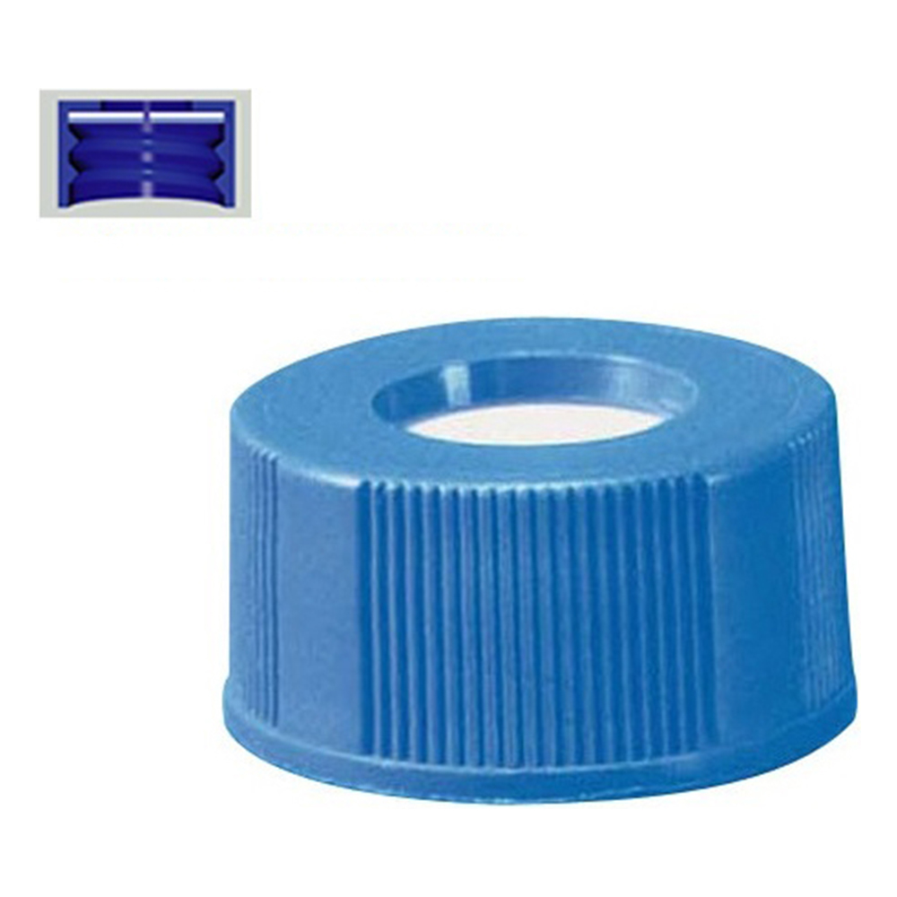 オートサンプラー用バイアル　青キャップ（セプタム付き/シリコン・PTFEスリット入）　100個入画像