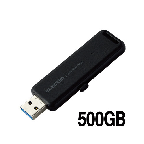 外付けＳＳＤ　スライド式　５００ＧＢ　ブラック画像