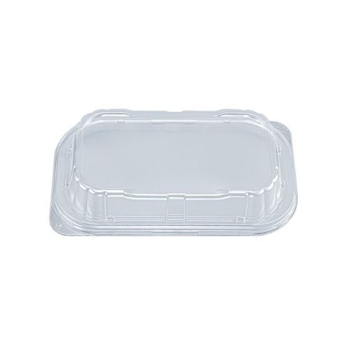 BFNプレスク1 嵌合蓋 [ケース販売] 透明なプラスチック製の蓋が直立している様子、内部が見えるようになっている。