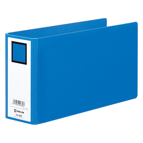 伝票用ﾌｧｲﾙ 片開き A4長辺1/3 2穴 500枚収容 50mmとじ 背幅67mm 青 1冊画像