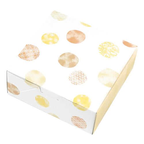 ルミアサービス箱４個　和み柄　茶画像