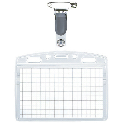 ﾀｯｸﾞ名札(ｿﾌﾄｹｰｽ･ﾁｬｯｸ式)(強力ｲﾀﾒﾝｸﾘｯﾌﾟ) 名刺･IDｶｰﾄﾞ用 ﾖｺ型 1ｾｯﾄ(10個)画像