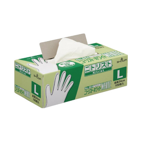 ニトリスト・ホワイト１００枚入　ホワイト　Ｌ　１梱画像