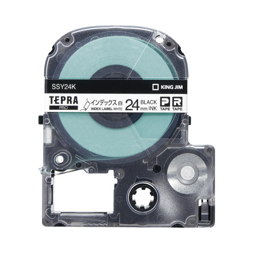 テプラ　ＰＲＯテープ　インデックス白ラベル　黒文字画像