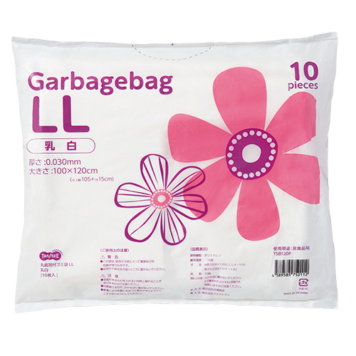 丸底耳付ｺﾞﾐ袋 乳白半透明 LL 1ﾊﾟｯｸ(10枚)画像