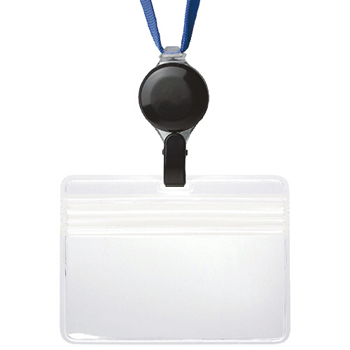 ﾌﾟﾛ耐ﾘｰﾙ 吊下げ名札 防水ﾁｬｯｸ 青 1個画像