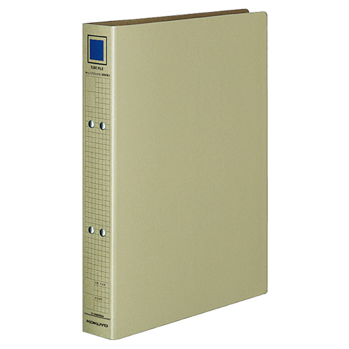 ﾁｭｰﾌﾞﾌｧｲﾙ(保存用)片開きA4ﾀﾃ300枚背幅47mm 表紙ｸﾞﾚｰ/ﾋﾟｸﾄ青 1冊画像