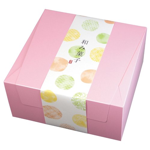 ギフト箱 パケットクルールM ピンク/イエロー ヤマニパッケージ 角度を変えた状態のパステルカラーのギフトボックス、開口部が少し見えている