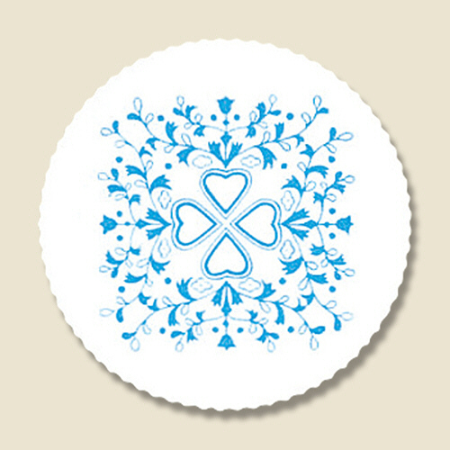 紙ｺｰｽﾀｰ 丸型 ﾌﾗﾜｰﾊｰﾄ 青 1ｾｯﾄ(3000枚:100枚×30ﾊﾟｯｸ)画像