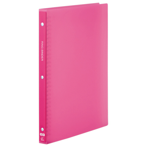 30穴ﾊﾞｲﾝﾀﾞｰ(透明PP表紙) A4ﾀﾃ 70枚収容 背幅24mm ﾋﾟﾝｸ 1冊画像