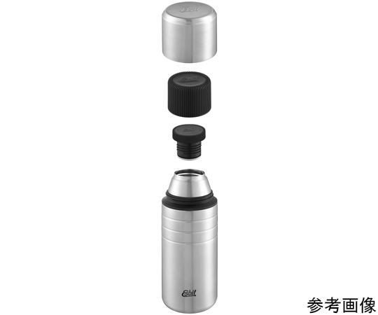 マジョリス バキュームフラスク シルバー 1000mL 光沢のあるシルバーのボディが際立つ製品が正面から見えている状態