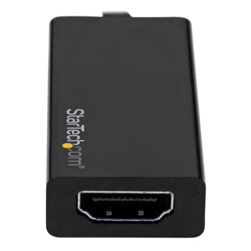 USB　TypeC-HDMI変換アダプタ　スペースグレー　1個 左側から見たアダプタの取扱説明書付きのパッケージが開いている様子