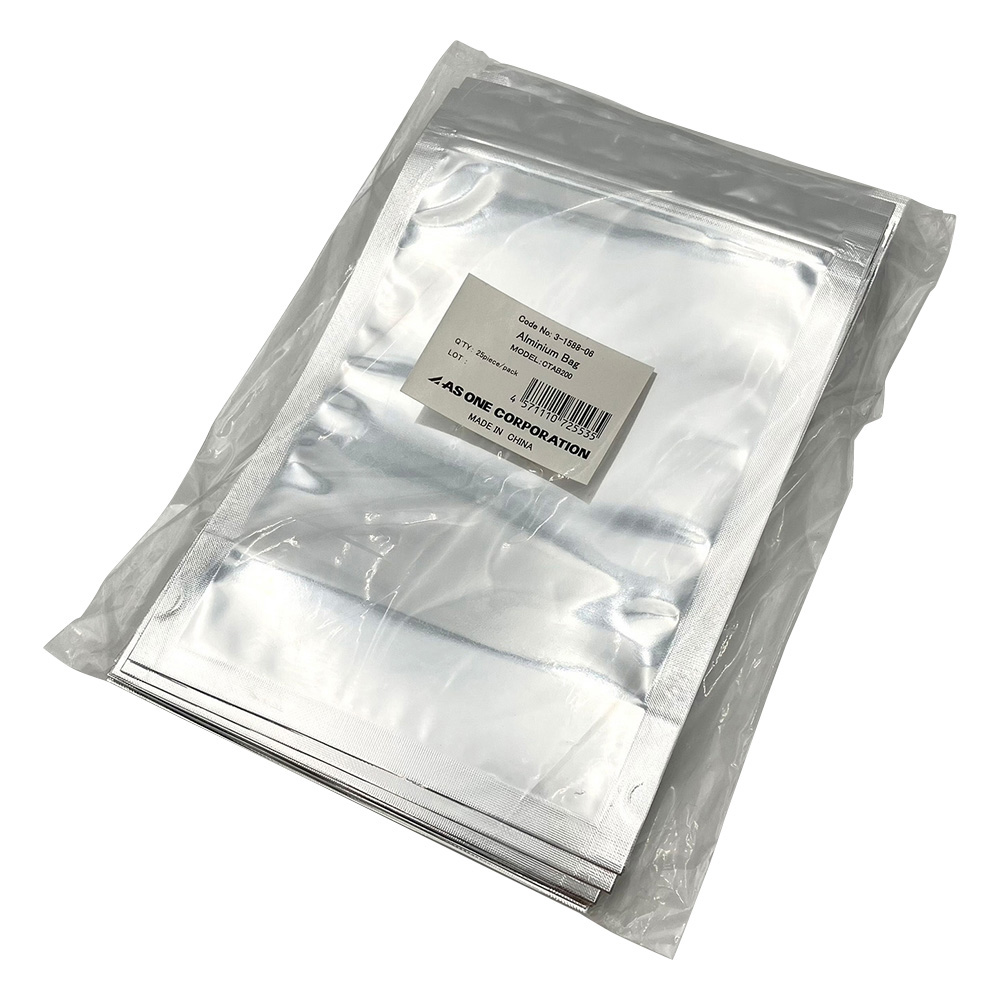 自立式チャック付きアルミ袋 幅：140×チャック下：184mm 底幅41mm 1袋（25枚入）画像