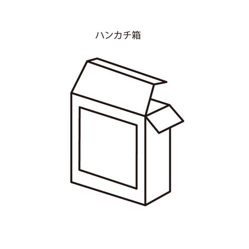 ハンカチ化粧箱（白無地・サック式・窓付き・光沢・裏白・100×130×高20mm) 斜め上から見える窓付きの光沢ある白いサック式箱が単体で平置きされ内側の白さが見える状態