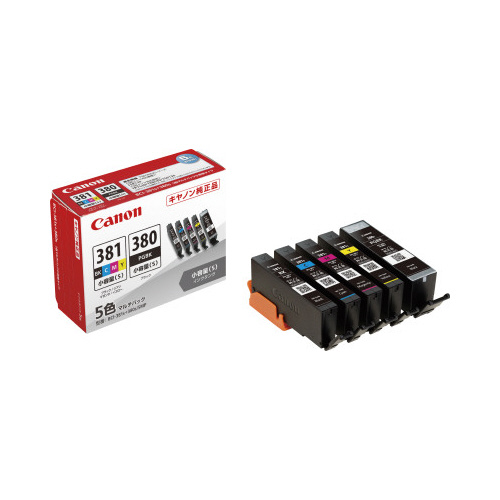 純正インク　ＢＣＩ－３８１ｓ＋３８０ｓ　少量５色画像