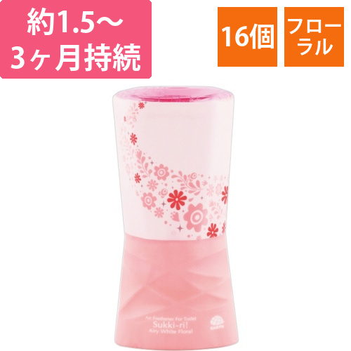 トイレのスッキーリ!　置き型　エアリーホワイトフローラルの香り　400mL　1セット(16個)画像