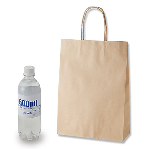 お菓子や小物に！出し入れスムーズな手提げ紙袋（茶）