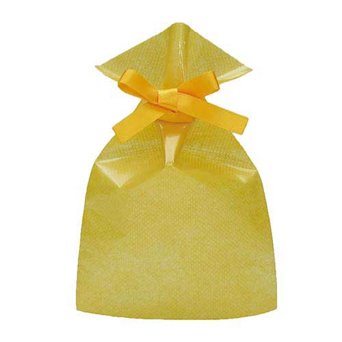 ソフトバッグクリア 2穴リボン巾着 S1 イエロー画像
