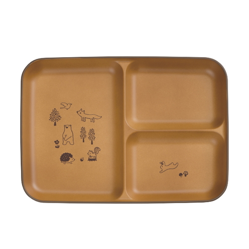 ランチプレート 子供用 15cm 森の仲間たち 子供用食器 プラスチック ブラウン画像