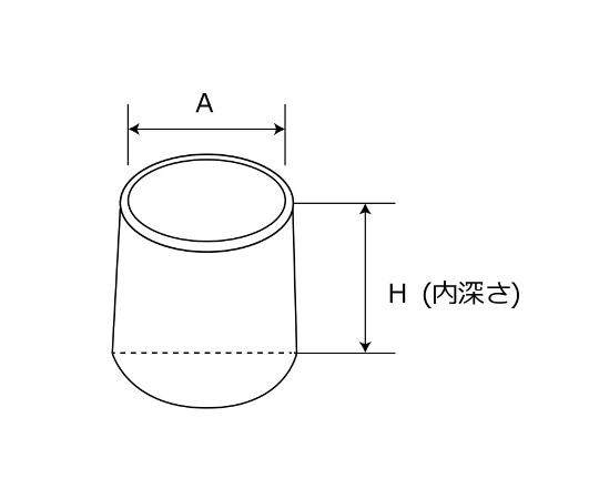 パイプキャップ　茶丸　16mm　16mm×22mm　4個入 茶色の丸型キャップが4つ並べられた状態、サイズや形状が視認できる。