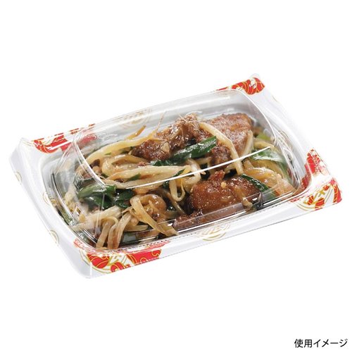惣菜容器 MSDパレス15-11(26) 香港白 エフピコ 白い惣菜容器が斜めから撮影されている状態、蓋が閉まっている様子が確認できる。
