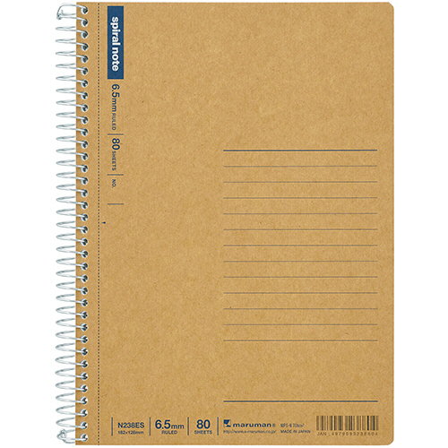 ｽﾊﾟｲﾗﾙﾉｰﾄ ﾍﾞｰｼｯｸ B6 6.5mm罫 22行 80枚 1ｾｯﾄ(5冊)