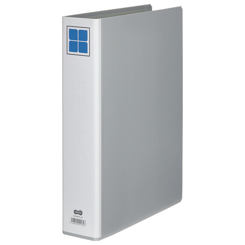 両開きﾊﾟｲﾌﾟ式ﾌｧｲﾙE A4ﾀﾃ 400枚収容 40mmとじ 背幅66mm ｸﾞﾚｰ 1冊画像