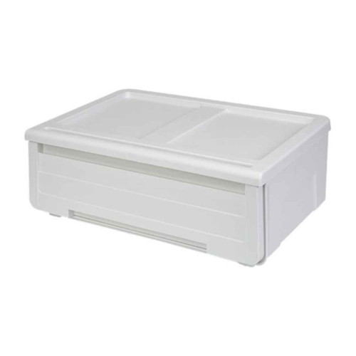 収納ケース カバゾコ 幅60×奥行40×高さ22cm プラスチック 引き出し ホワイト画像