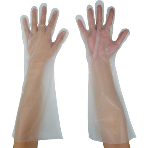 緊急災害対策用手袋ﾛﾝｸﾞ五本絞り M 半透明 1袋(50枚)画像