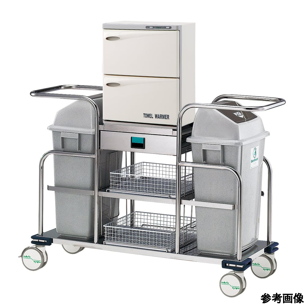 清拭オムツ交換車 18L×2段(おしぼり130～160本収納)