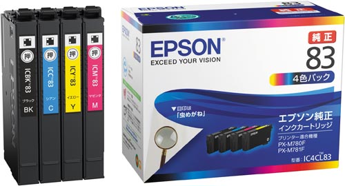 純正インク　ＩＣ４ＣＬ８３　４色パック