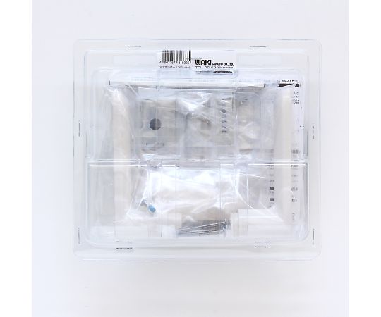 浴室用樹脂レバー錠 黒い樹脂製のレバーが取り付けられた扉の側面が見える状態