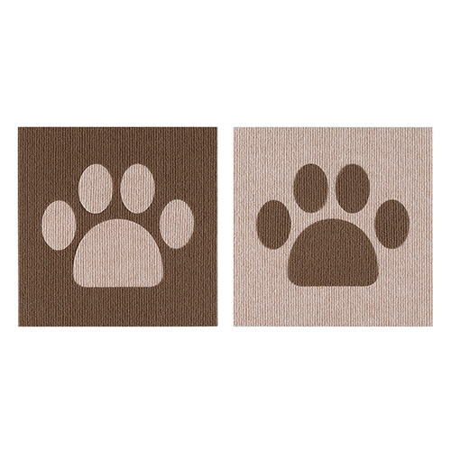 おくだけ吸着 おあそびﾏｯﾄ 肉球(足形) ﾌﾞﾗｳﾝ×ﾍﾞｰｼﾞｭ 1ﾊﾟｯｸ(2枚)