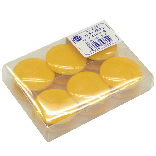 ｶﾗｰﾎﾞﾀﾝ 直径40mm 黄 1ﾊﾟｯｸ(12個)画像